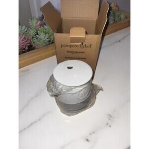 NEW IN BOX Pampered Chef Ceramic Microwave Egg Cooker with Silicone Sleeve #1529